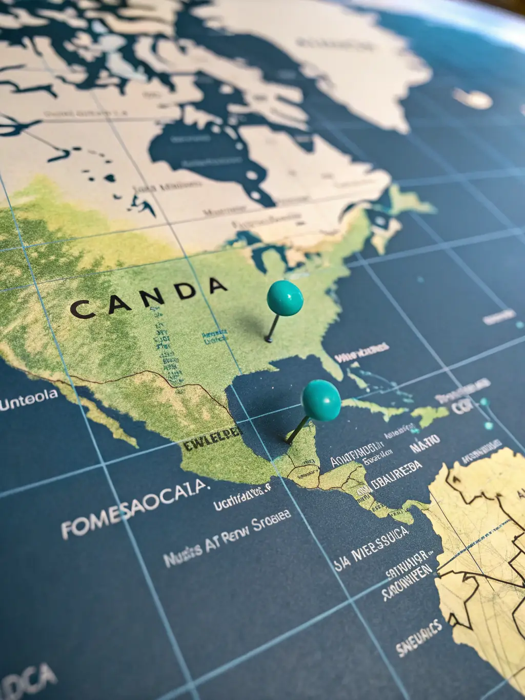 A picture of a world map with pins highlighting Lekerta's key operating locations (Canada, DRC, UK), showcasing their international presence and expertise.