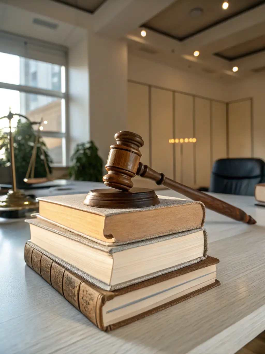 A gavel and legal documents arranged on a desk, symbolizing Lekerta's expertise in navigating international labor laws and regulations.